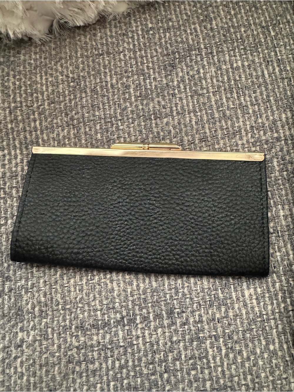 Vintage Dooney and Bourke Black Pebbled Leather Checkbook Wallet and Coin Clutch - Picture 5 of 8